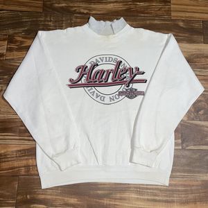 Vintage 1992 Holoubek Harley Davidson Motorcycles Collar Neck Sweatshirt USA XL